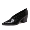 Block Heel Patent Leather Shoes Women