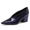 Block Heel Patent Leather Shoes Women
