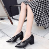 Block Heel Patent Leather Shoes Women