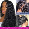 Brazilian Kinky Curly Human Hair Wigs 13x4 Lace Front Pre Plucked