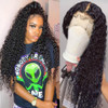 Brazilian Kinky Curly Human Hair Wigs 13x4 Lace Front Pre Plucked