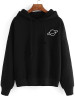 Women Hoodies Planet Print Casual Solid Loose Drawstring Hoodie