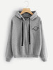 Women Hoodies Planet Print Casual Solid Loose Drawstring Hoodie