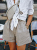 Elastic Waist Pockets Casual Shorts Pants