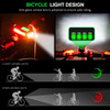 Super Bright Front Headlight and Rear LED Bicycle Light, 5 Light Modes.