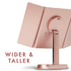 Fancii Makeup Mirror with Natural LED Lights, Lighted Trifold Vanity Mirror with 5x & 7x Magnifications