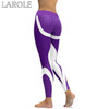 Mesh Pattern Print Elastic fitness Leggings For Women Sporting Workout And Yoga- Purple