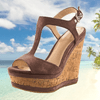 Peep Toe High Heel Platform Shoes | Wedge Heel Sandals