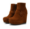 Wedge Heel Boots | Platform Heel Ankle Boots
