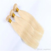 #613 Blonde Human Hair Bundles With Lace Closure Brazilian Virgin Hair 9A Blonde Straight Hair Bundles With Closure 4x4