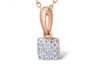 Rose White Gold Pendant (0.0320CT). Diamond square pendant.