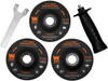 7.5-Amp 4-1/2-Inch Angle Grinder with Reversible Handle, Three Grinding Discs. 7.5-Amp 4-1/2-Inch Angle Grinder with Reversible Handle, Three Grinding Discs.