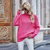 Women Sweaters Autumn Winter Loose Solid Blue Long Sleeve Tops Turtleneck Knitted Pullover Clothes  Fall Sweaters For Women