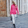 Women Sweaters Autumn Winter Loose Solid Blue Long Sleeve Tops Turtleneck Knitted Pullover Clothes  Fall Sweaters For Women