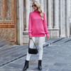Women Sweaters Autumn Winter Loose Solid Blue Long Sleeve Tops Turtleneck Knitted Pullover Clothes  Fall Sweaters For Women