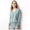Knitted Sweater Autumn Long Sleeve V Neck Pullover Basic Thin Tops White Jumpers Sweaters Knitwear Women  Fashion Clothes