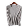 Knitted Sweater Autumn Long Sleeve V Neck Pullover Basic Thin Tops White Jumpers Sweaters Knitwear Women  Fashion Clothes