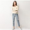Knitted Sweater Autumn Long Sleeve V Neck Pullover Basic Thin Tops White Jumpers Sweaters Knitwear Women  Fashion Clothes