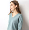 Knitted Sweater Autumn Long Sleeve V Neck Pullover Basic Thin Tops White Jumpers Sweaters Knitwear Women  Fashion Clothes