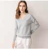 Knitted Sweater Autumn Long Sleeve V Neck Pullover Basic Thin Tops White Jumpers Sweaters Knitwear Women  Fashion Clothes