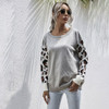 Sweater Autumn Winter Patchwork Leopard Long Sleeve Knit Womans Clothes Loose Pullover Sweaters For Women  Fall Fashion Tops