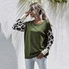 Sweater Autumn Winter Patchwork Leopard Long Sleeve Knit Womans Clothes Loose Pullover Sweaters For Women  Fall Fashion Tops