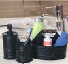 5 Pieces Glass Bathroom Accessory Collection Vanity Countertop Set