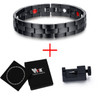 Stainless Steel Charm Black Bracelet