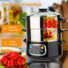 Secure Electric Food Steamer, Vegetable Double Tiered Secure Electric Food Steamer, Vegetable Double Tiered