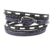 Green Leather Bracelets for Women Multilayer | Bracelet Vintage Feather Charm bracelet Pulseras