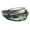 Green Leather Bracelets for Women Multilayer | Bracelet Vintage Feather Charm bracelet Pulseras