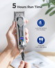 for Hair Cutting Beard Trimmer Barbers Grooming Kit Rechargeable, LED Display, Silver