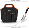 6 Piece Stainless Steel Duty Garden Tools Set, with Non-slip Rubber Grip, Storage Tote Bag,