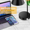 Industrial Dimmable Desk Lamp with 2 USB Charging Ports AC Outlet