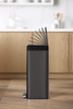 Kohler K-20956-BST Dual Compartment Step Trash Can, Liner, Black Stainless