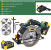 Cordless Circular Saw, 4.0Ah Battery, Fast Charger, Laser & Base Plate Adjustable.
