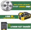 Cordless Circular Saw, 4.0Ah Battery, Fast Charger, Laser & Base Plate Adjustable.
