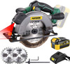 Cordless Circular Saw, 4.0Ah Battery, Fast Charger, Laser & Base Plate Adjustable.