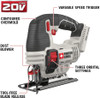 Jig Saw, PORTER-CABLE 20V MAX Tool, Battery Powered.
