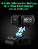 20V Brushless Cordless Angle Grinder Equipped with 4.0Ah Lithium-Ion Battery & Fast Charger