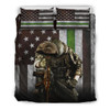 Thin Green Line Flag Bedding Set Knight Templar Patriotic Army Military Veteran