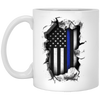 Thin Blue Line Flag Mug 3D Inside Logo Thin Blue Line Mug