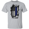 Thin Blue Line Flag T-Shirt 3D Inside Logo Thin Blue Line Shirt Gift Best Friend