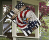 American Flag And Christmas Wreath Flag Cross US Flag For Christian Front Door Xmas Decor