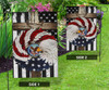American Flag And Christmas Wreath Flag Cross US Flag For Christian Front Door Xmas Decor