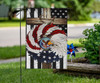 American Flag And Christmas Wreath Flag Cross US Flag For Christian Front Door Xmas Decor