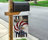 American Flag And Christmas Wreath Flag Cross US Flag For Christian Front Door Xmas Decor