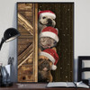 Frenchie Christmas Poster Funny Dog Santa Claus Rustic Xmas Wall Art Decor Living Room Decor