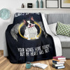 Frenchie Memorial Fleece Blanket Dog Your Wings Were Ready But My Heart Was Not Blanket Quote