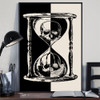 Unus Annus Split Poster Skull Sandglass Black & White Wall Art Decor Xmas Gifts For Teens